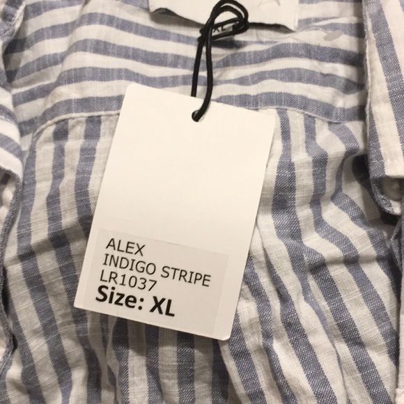 Ladies Lola River Striped Button Up Blouse. NWT. Size XL - Picture 5 of 5